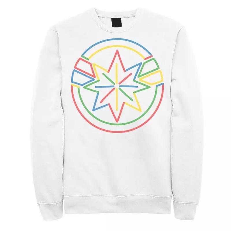 Mens Marvel Captain Marvel Colorful Line Art Logo Sweatshirt Product Image