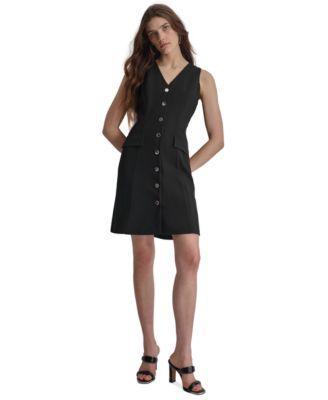 Women's V-Neck Sleeveless A-Line Dress Product Image