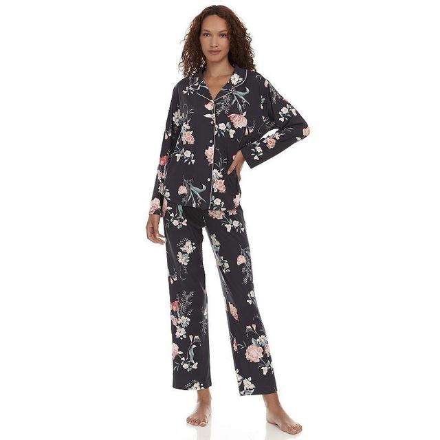 Womens Flora by Flora Nikrooz Lindsey Collared Button-Down Top & Pants Pajama Set Product Image