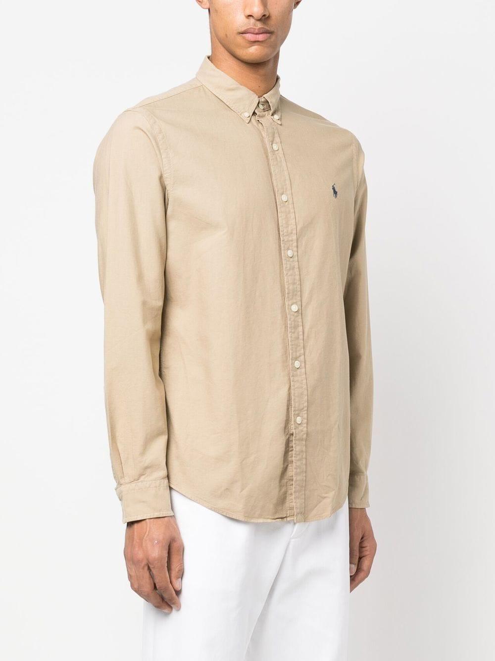 Polo Pony Button-collar Shirt In Brown Product Image