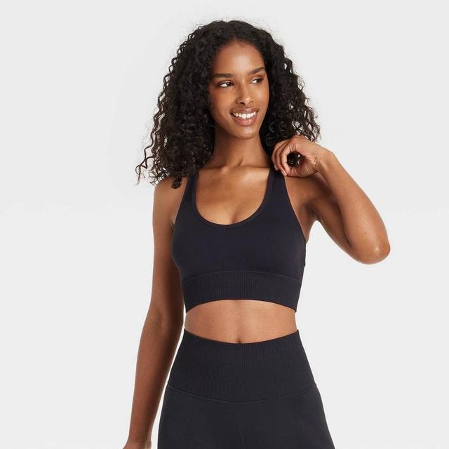 Womens Seamless Racerback Sports Bra - JoyLab Black XL Product Image