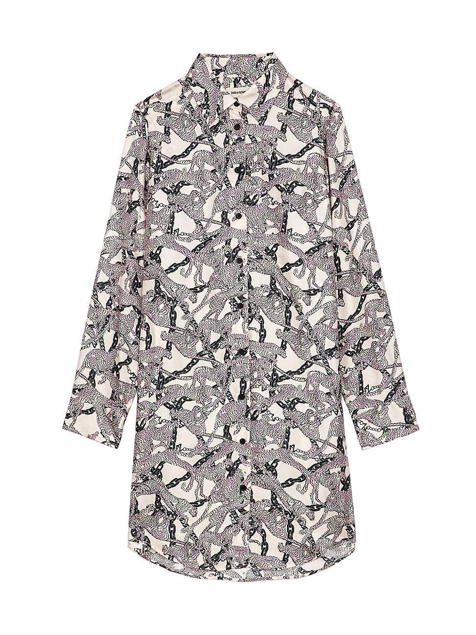 Womens Rais Abstract Silk Shirtdress Product Image