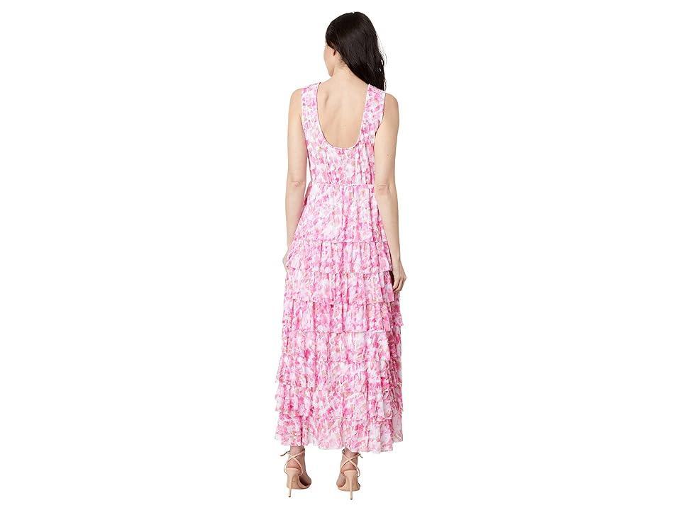 Vince Camuto Mesh Ruffled Maxi Dress (Hot ) Women's Clothing Product Image