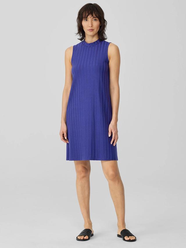 EILEEN FISHER Wide Rib Stretch Mock Neck Dressfemale Product Image