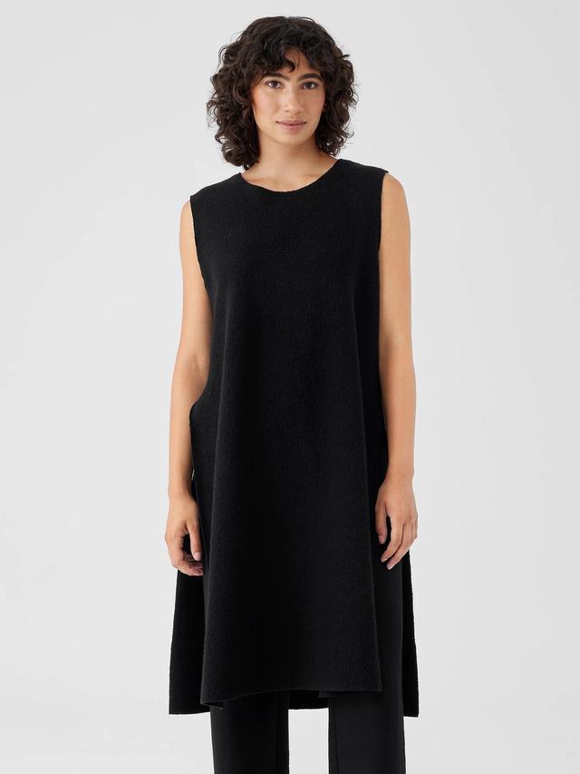 EILEEN FISHER Lightweight Boiled Wool Bateau Neck Long Top in Regenerative Woolfemale Product Image