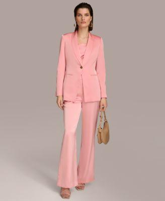 Donna Karan Womens Satin One Button Jacket Pant Product Image