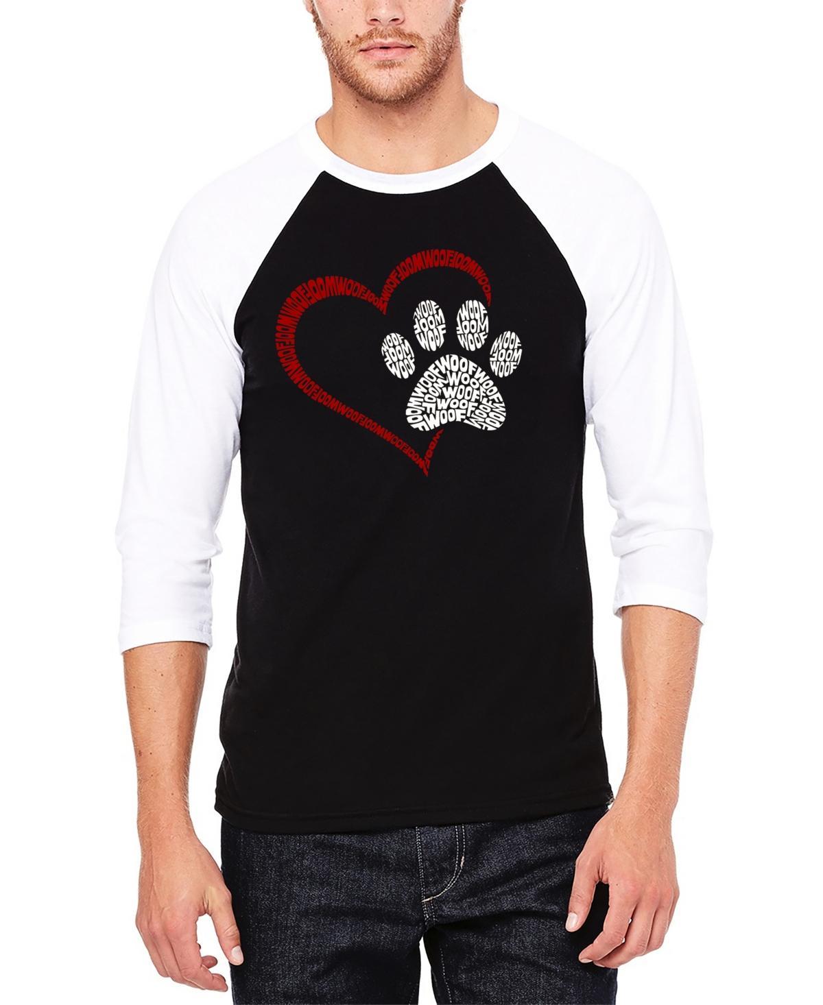 La Pop Art Paw Heart - Mens Raglan Baseball Word Art T-Shirt Product Image