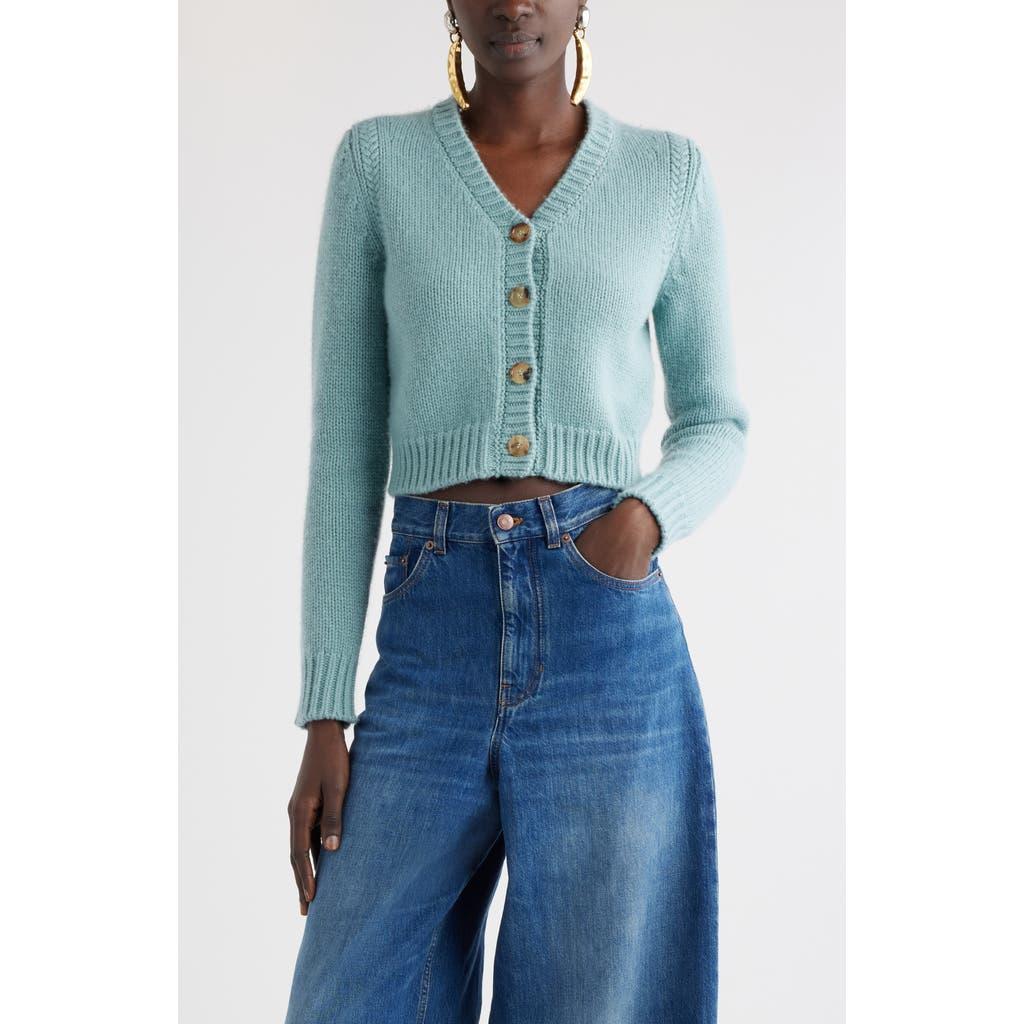 CHLOÉ Knit Cotton-cashmere Cardigan In Blue Product Image