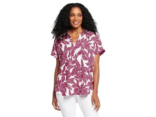 NYDJ Short Sleeve Becky Blouse (Rosemount) Women's Clothing Product Image