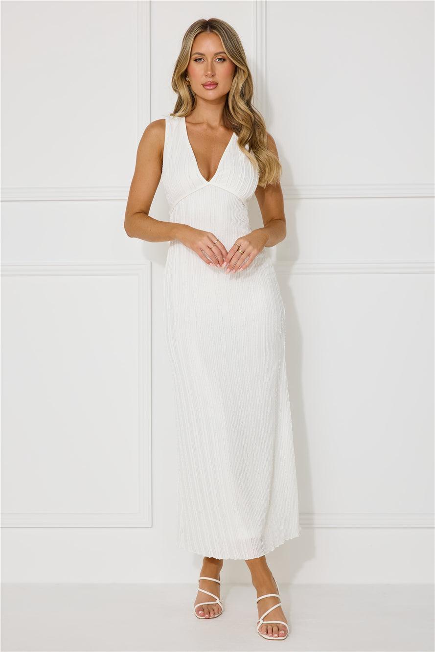 Sparkling Sea Maxi Dress White Product Image