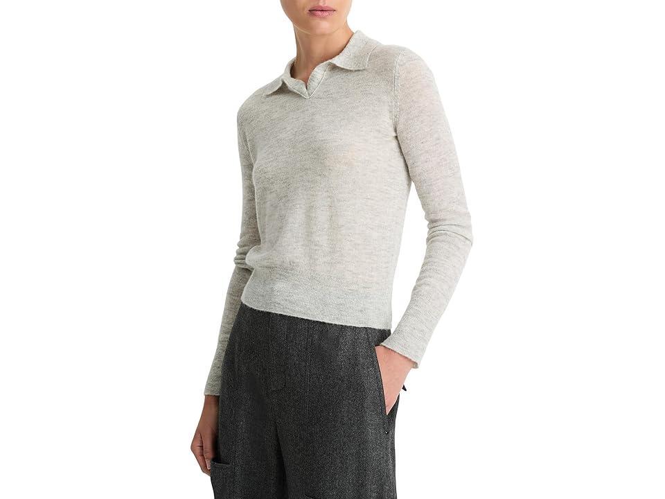 Vince Silk Blend Polo (Mist Grey) Women's Sweater Product Image