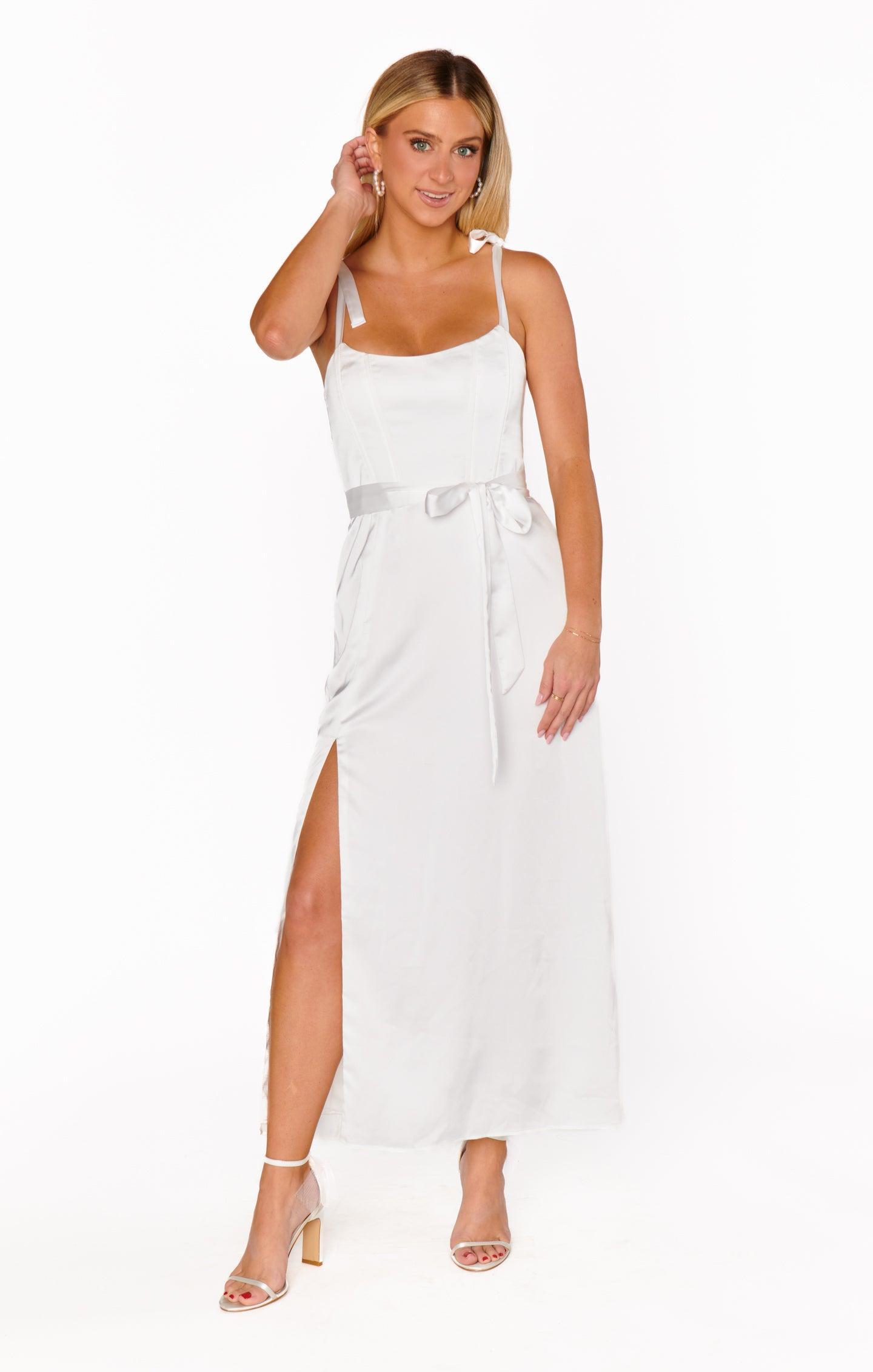 Willow Midi Dress ~ Ivory Luxe Satin Product Image