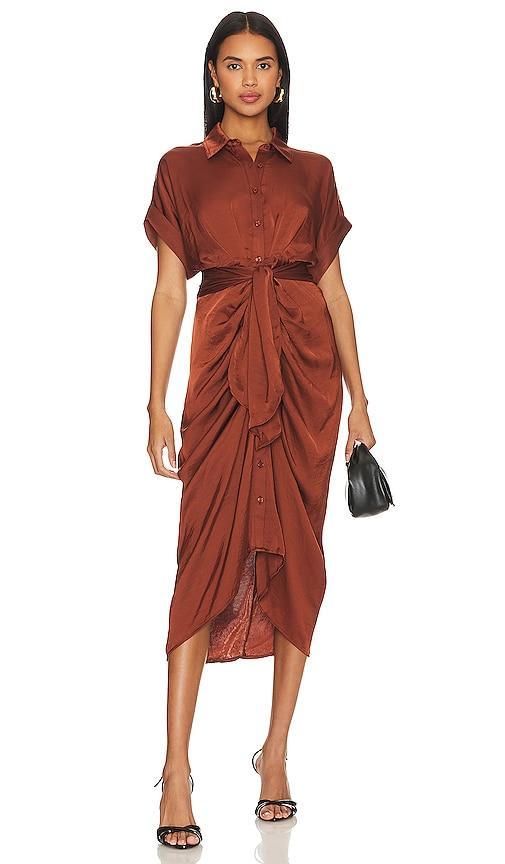 Steve Madden Tori Tie Waist Midi Shirtdress Product Image