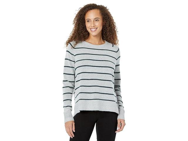 Mod-o-doc Cozy Sweater Long Sleeve Raglan Stripe Top (Heather Grey) Women's Clothing Product Image