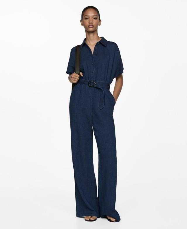 Mango Womens Belt Long Jumpsuit Product Image