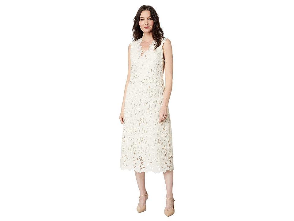 Vince Nouveau Lace V-Neck Dress (Gesso) Women's Clothing Product Image