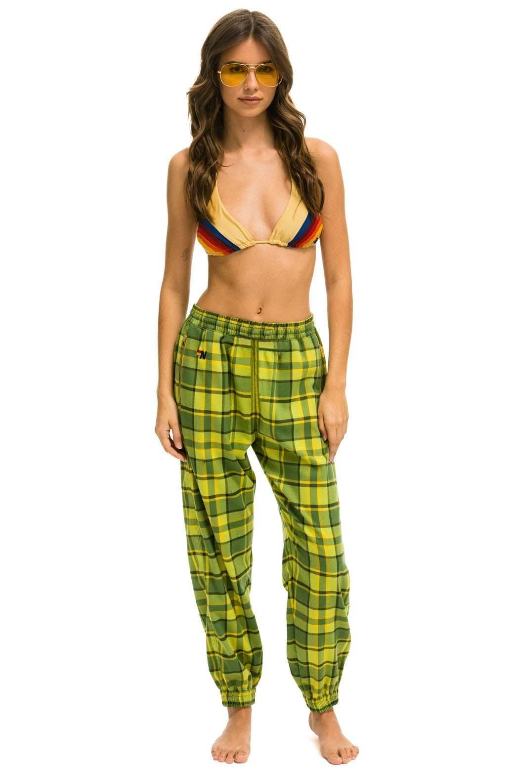 PLAID LODGE PANT - AVOCADO PLAID Female Product Image