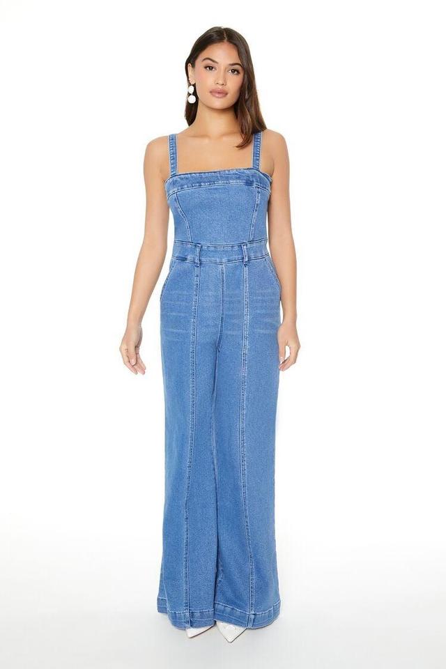 Denim Wide-Leg Jumpsuit | Forever 21 Product Image