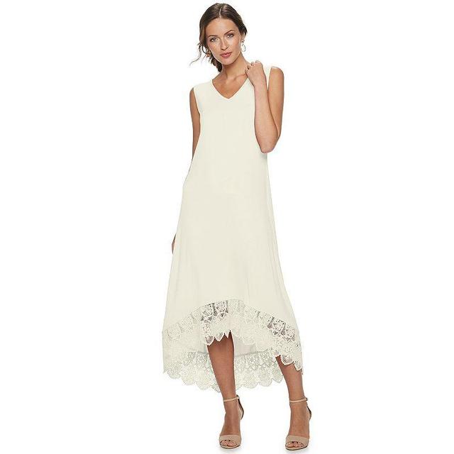 Womens Nina Leonard Crochet-Hem Midi Dress Product Image