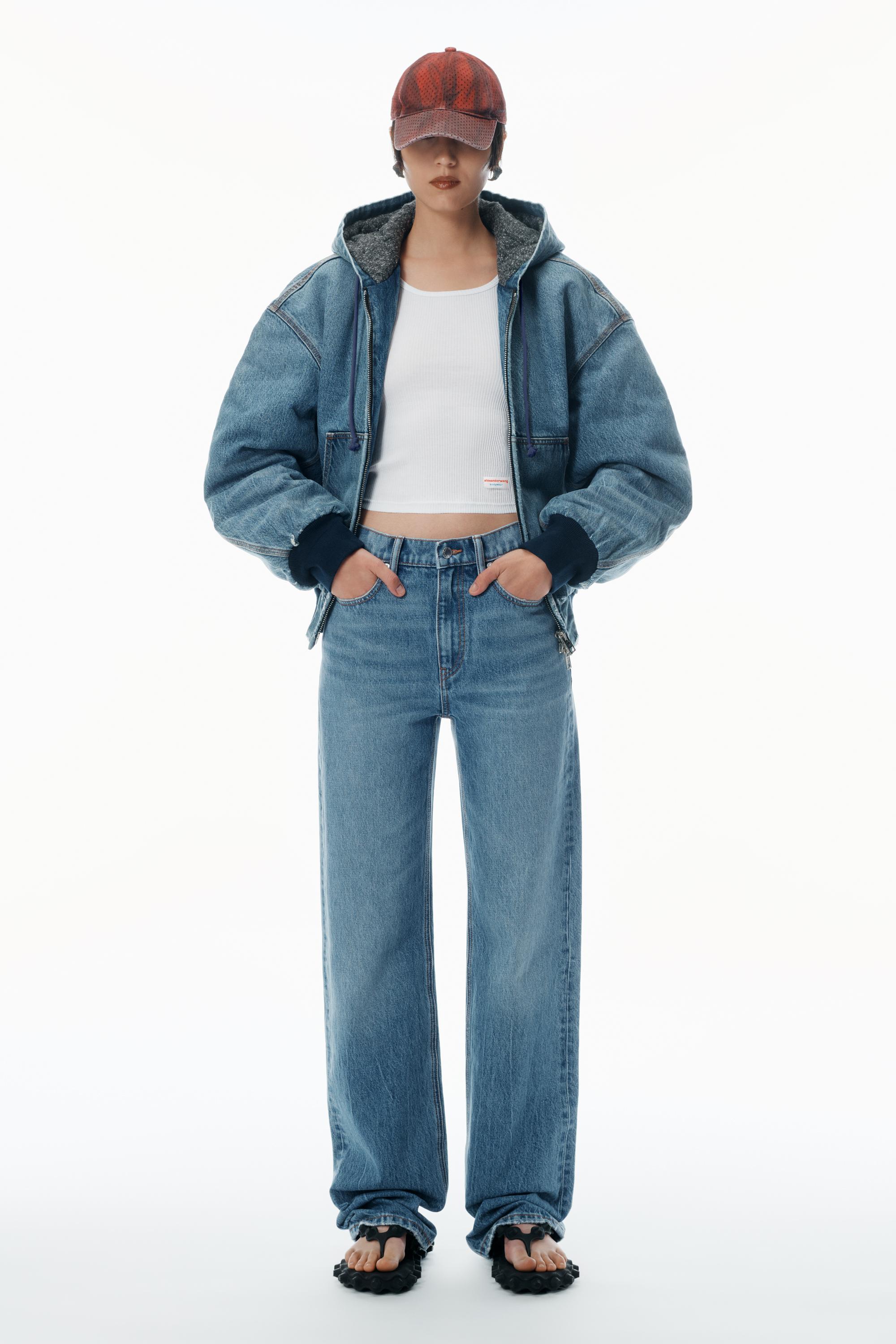 Ez Mid-rise Jeans With Logo Pocket Product Image