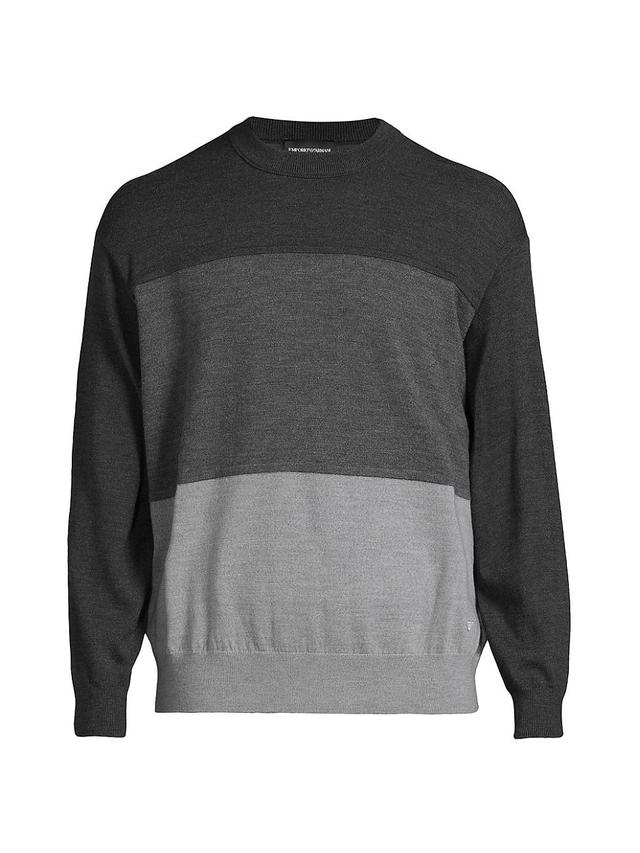 Mens Gradient Striped Wool Sweater Product Image