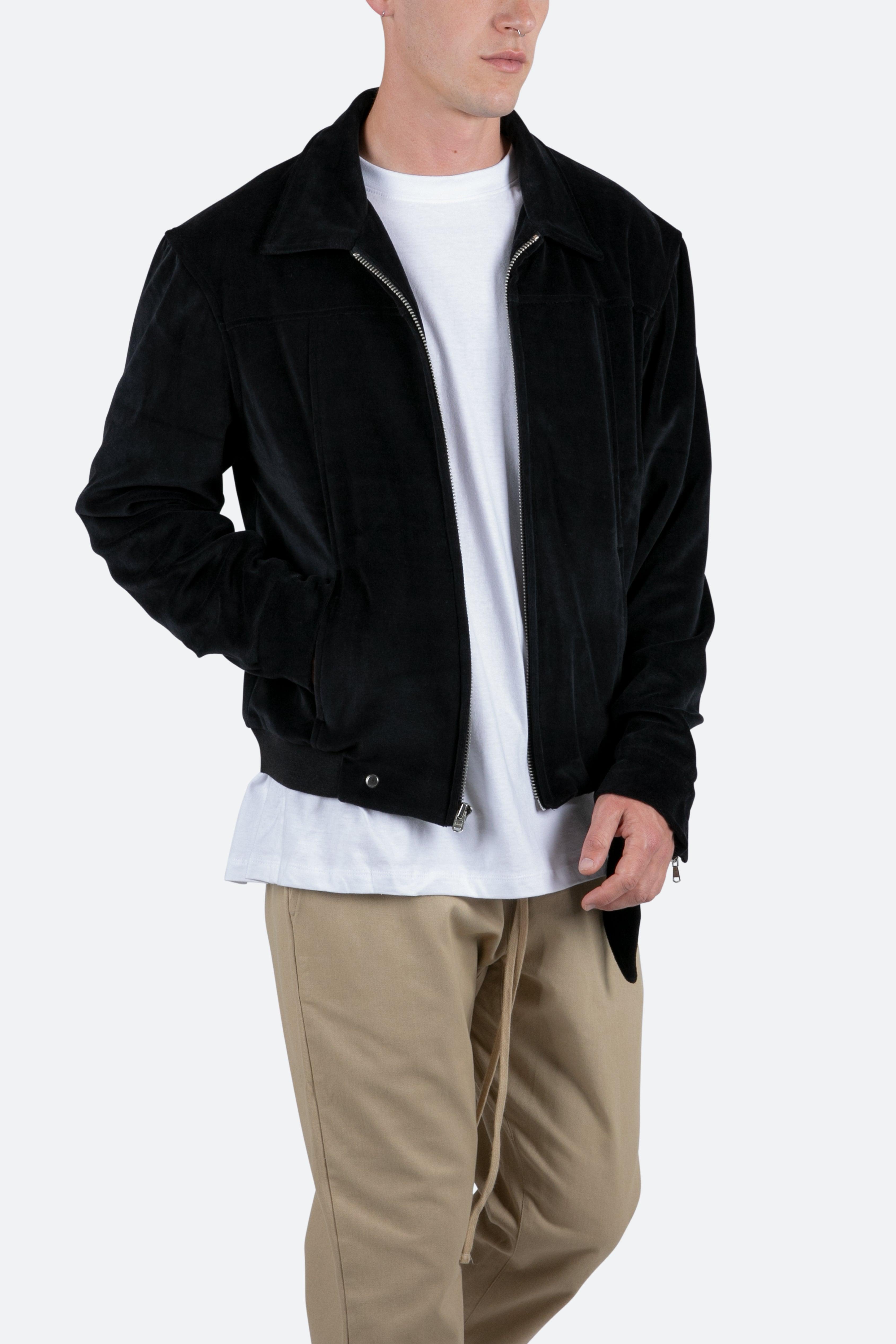 Velour Pilot Jacket - Black Product Image