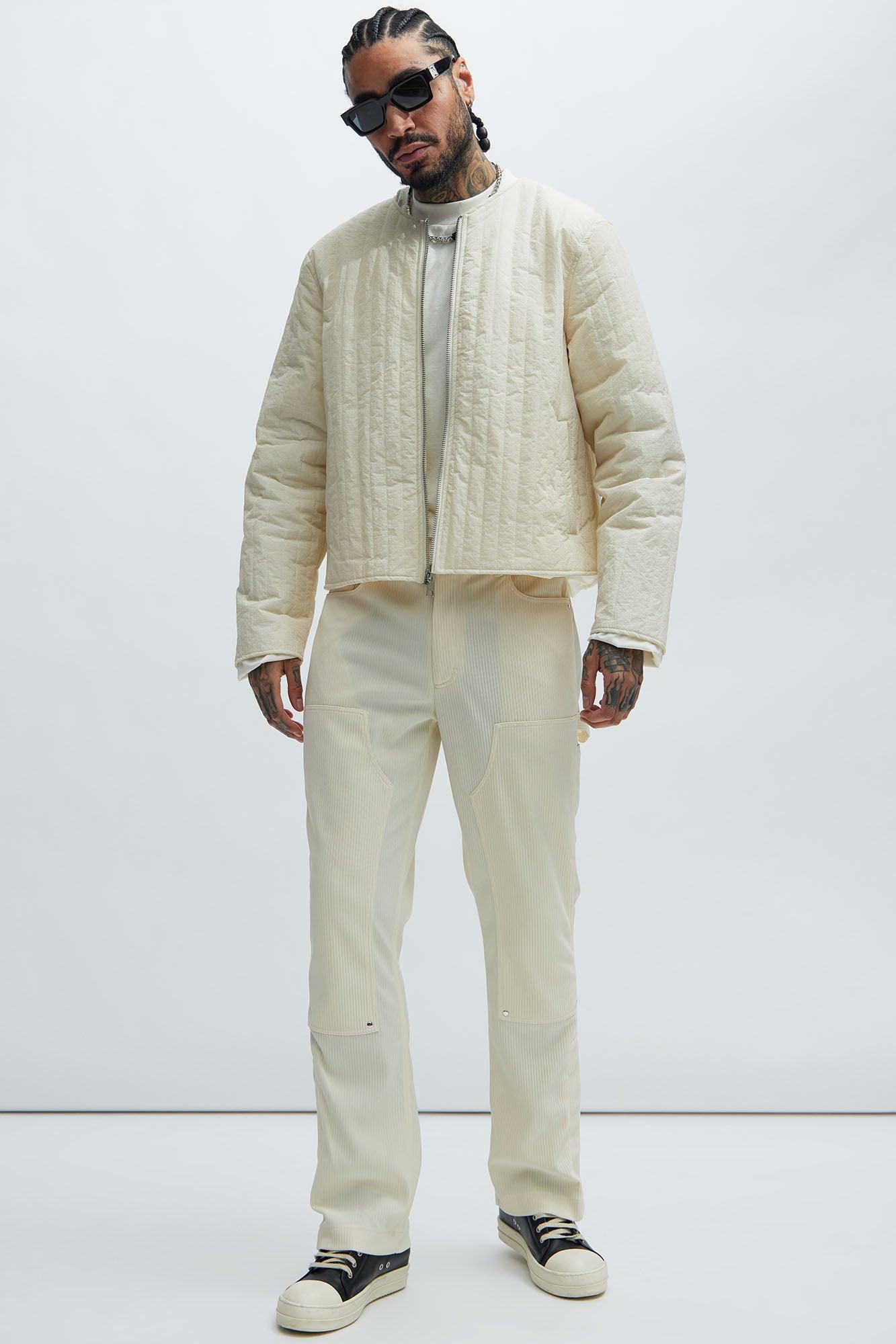 Warren Nylon Zip Jacket - Off White Product Image