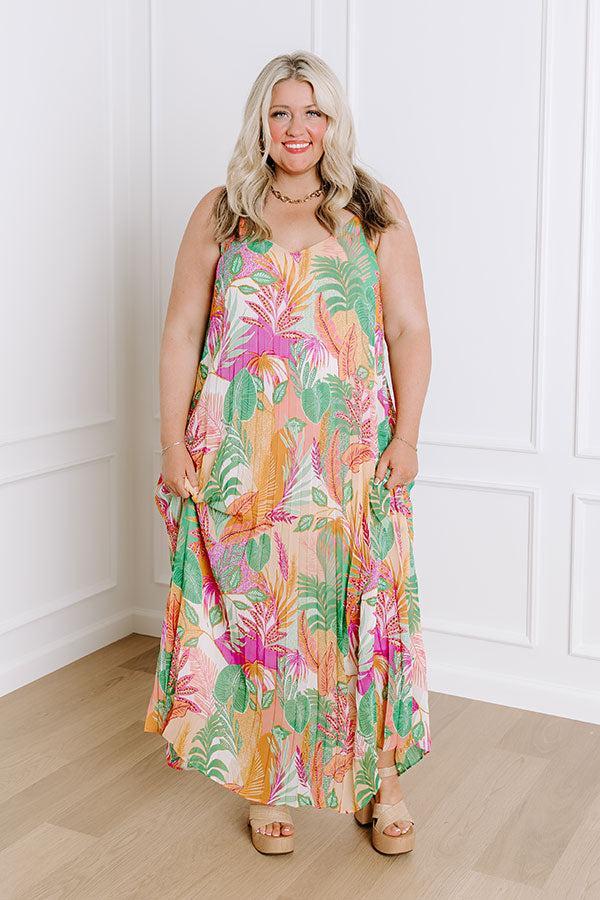 Tropical Cabana Chiffon Maxi Dress Curves Product Image