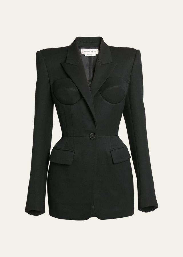 Womens Single-Breasted Wool Jacket Product Image