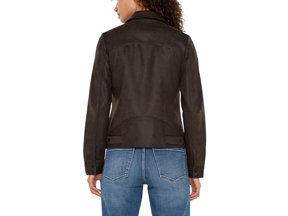 Liverpool Los Angeles Moto Jacket Faux Leather (Black ) Women's Vest Product Image