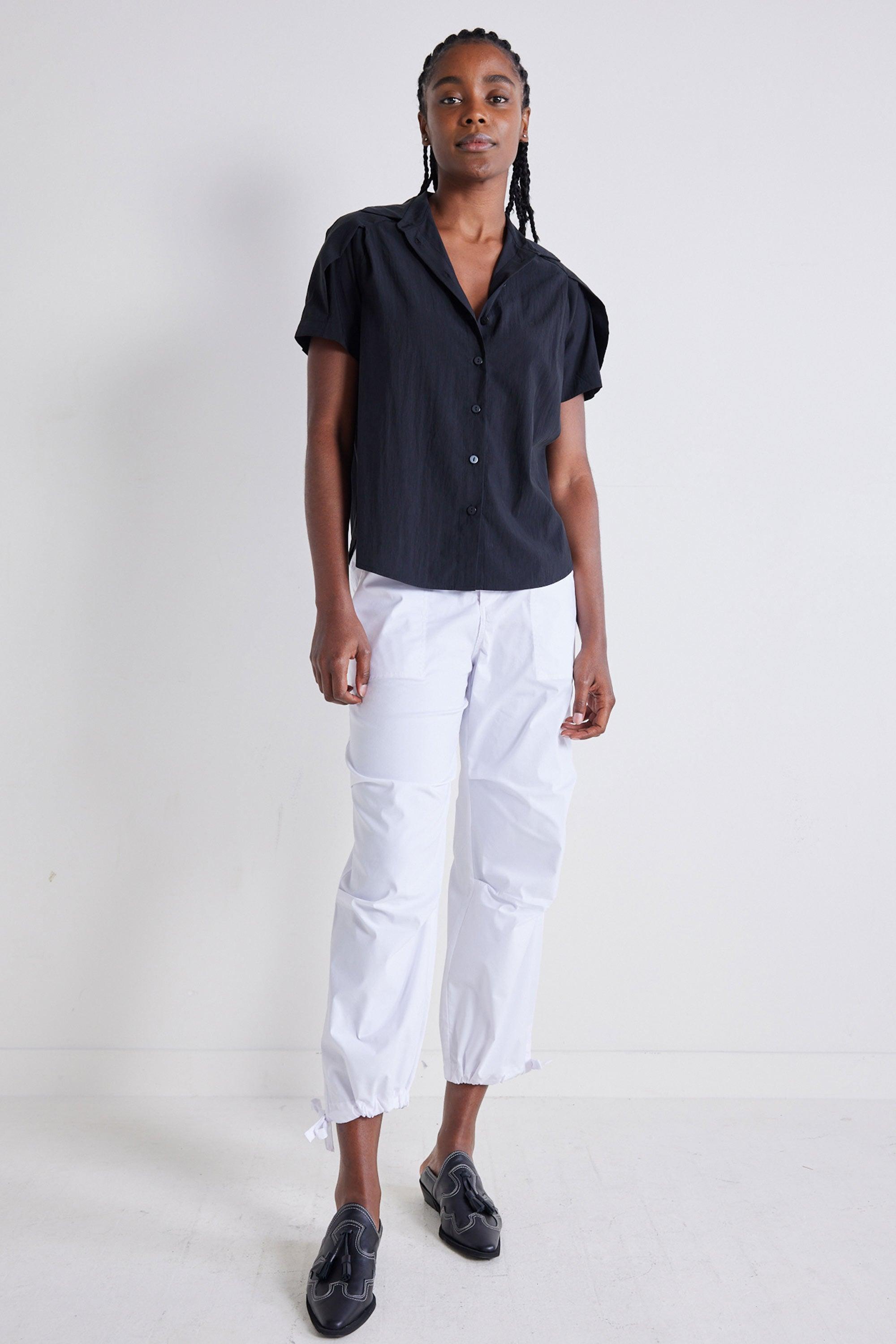 Shoulder Box Pleat Light Poplin Blouse Product Image