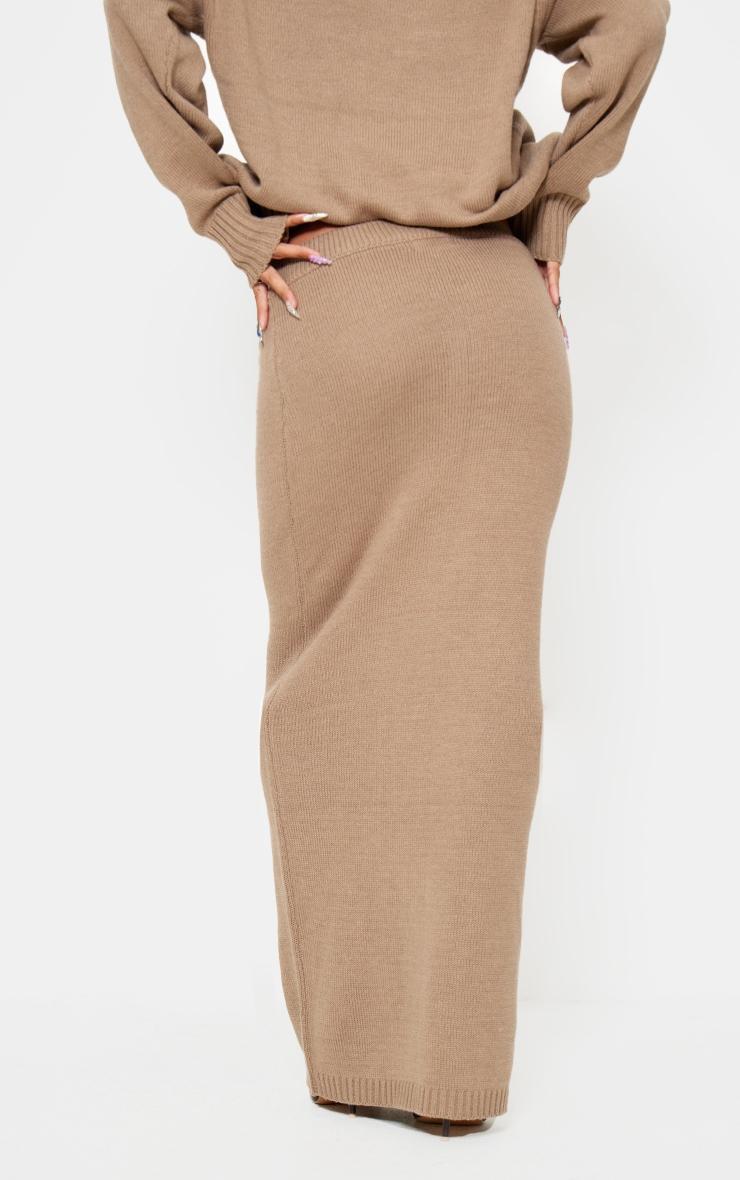 Light Mocha Soft Knit Maxi Skirt Product Image