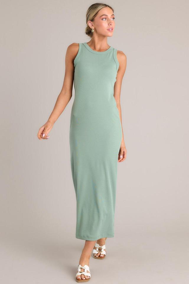 Tranquil Waters Sage Green Maxi Dress Product Image