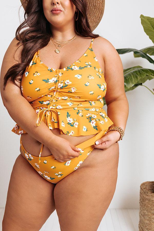 Secret Beach Reversible Bikini Bottoms in Marigold Curves Product Image