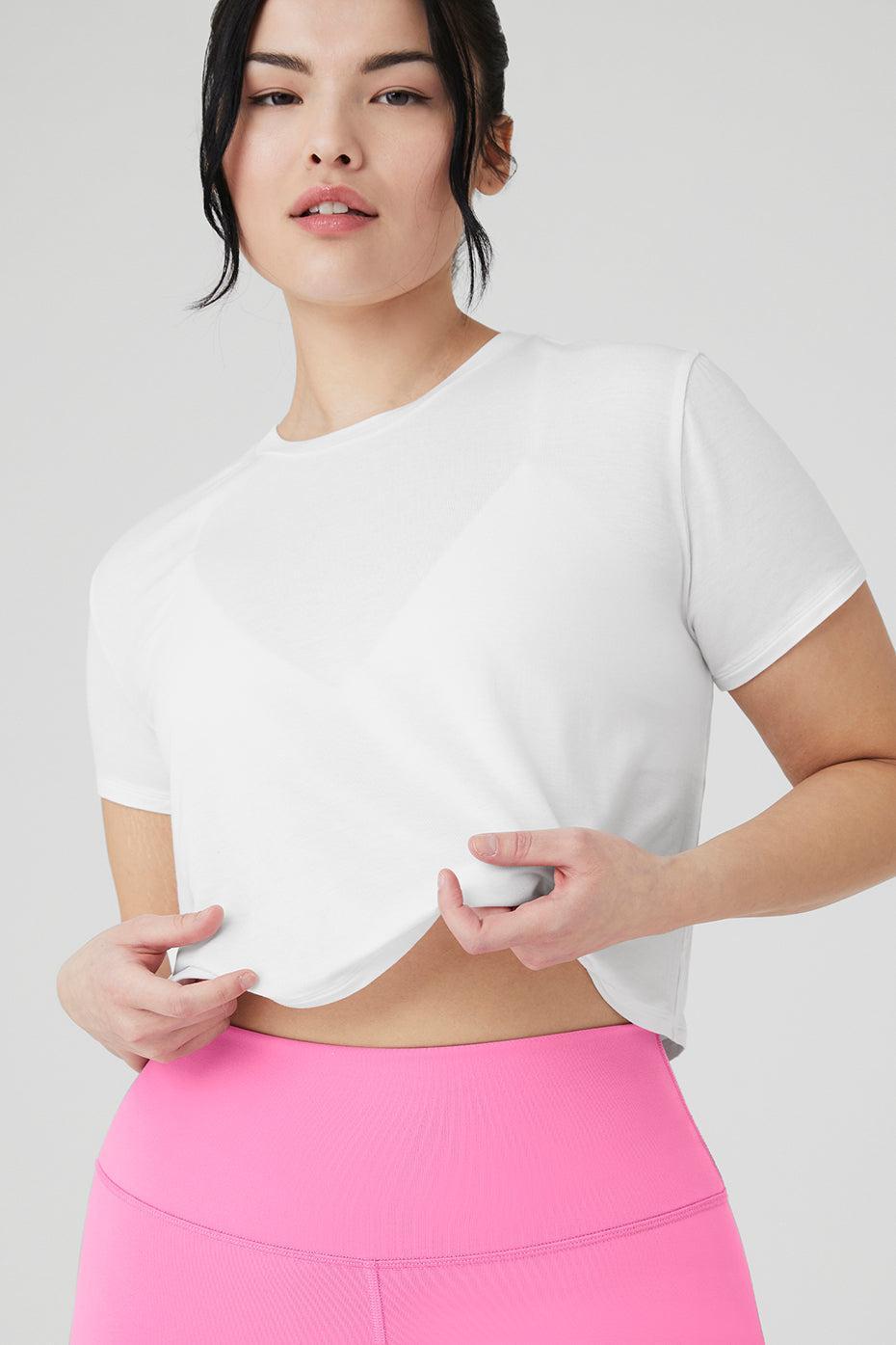 Cropped All Day Short Sleeve - White Female Product Image