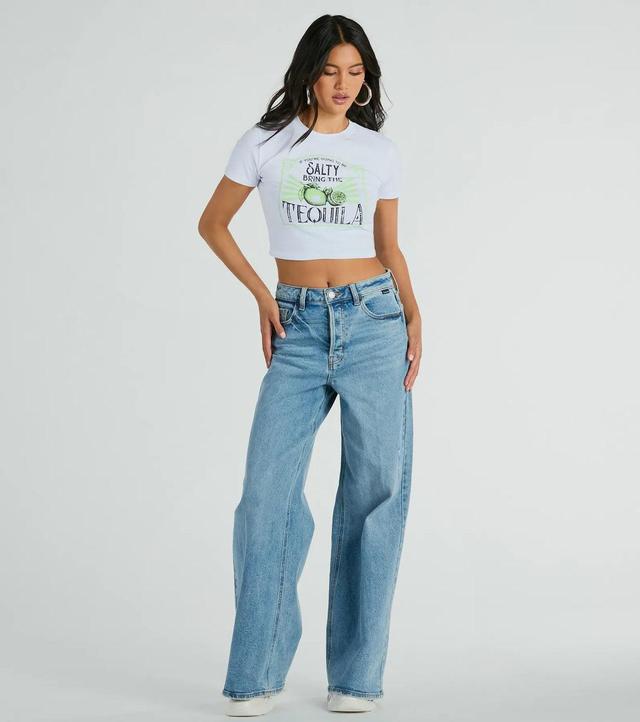 Bring The Tequila Short Sleeve Crop Graphic Tee Product Image