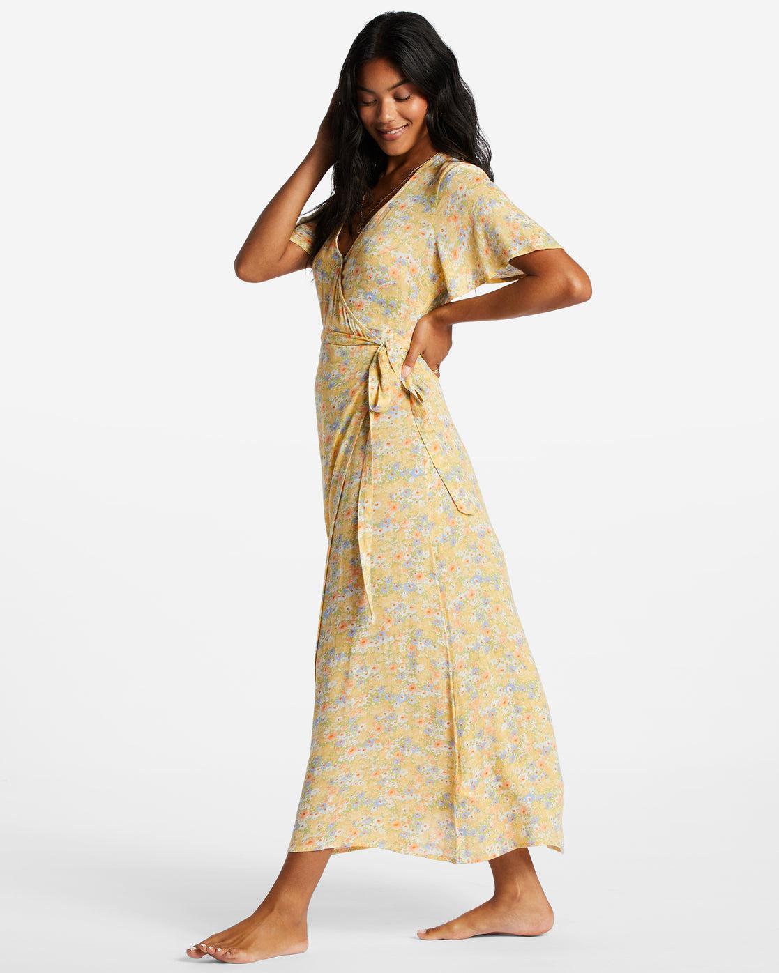 Day By Day Midi Wrap Dress - Multi Female Product Image