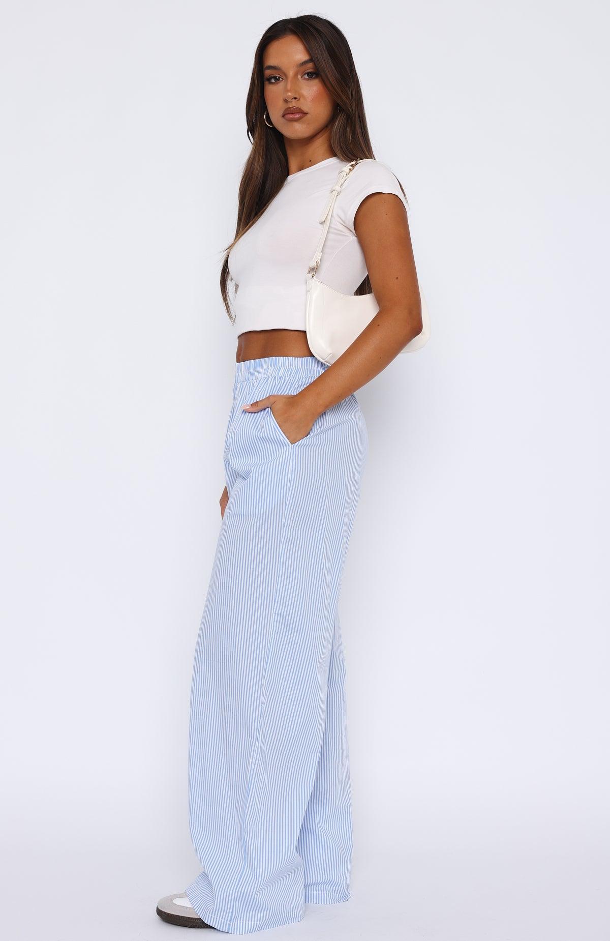 Always About Us Stripe Pants Light Blue Product Image