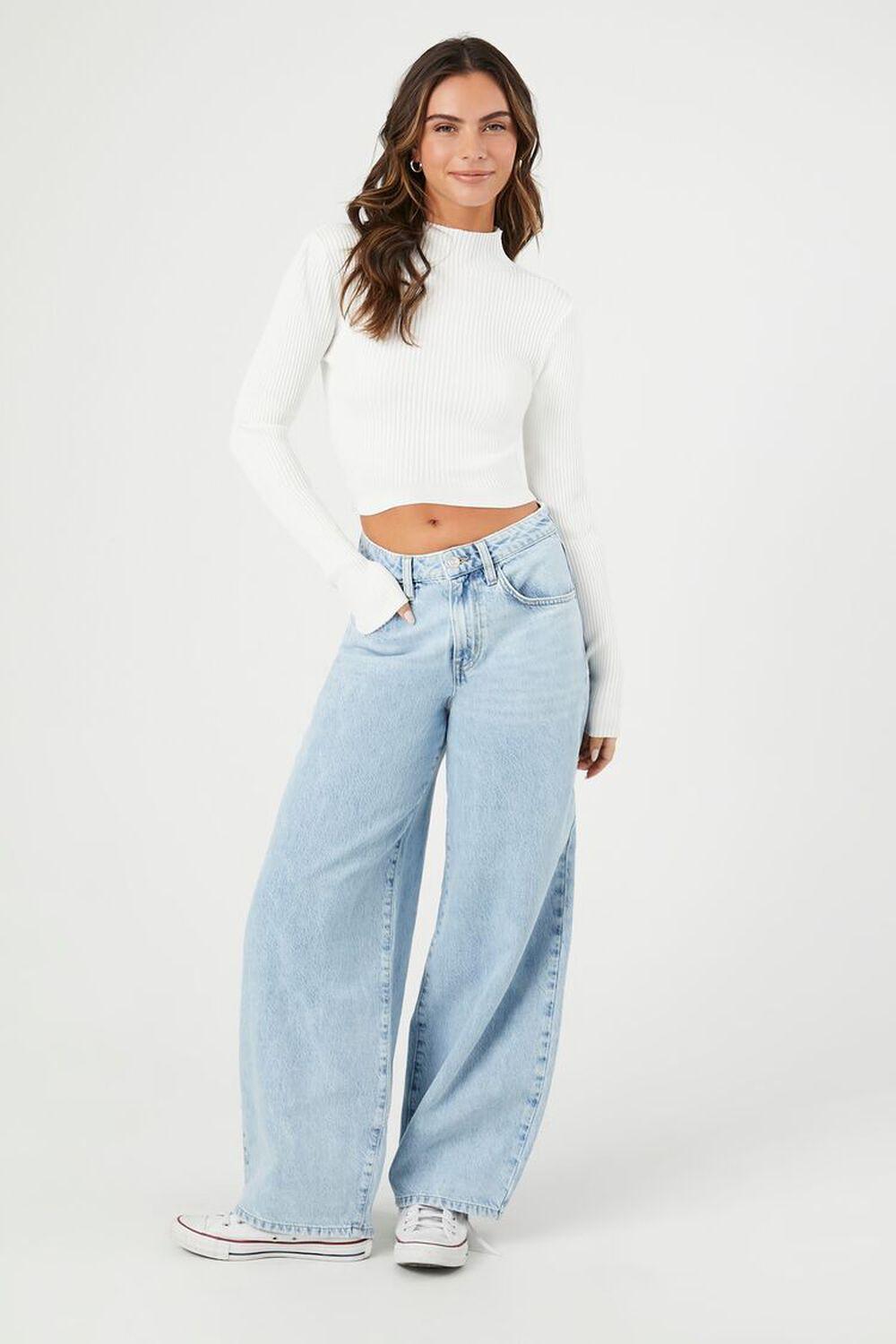 Mock Neck Sweater-Knit Crop Top | Forever 21 Product Image