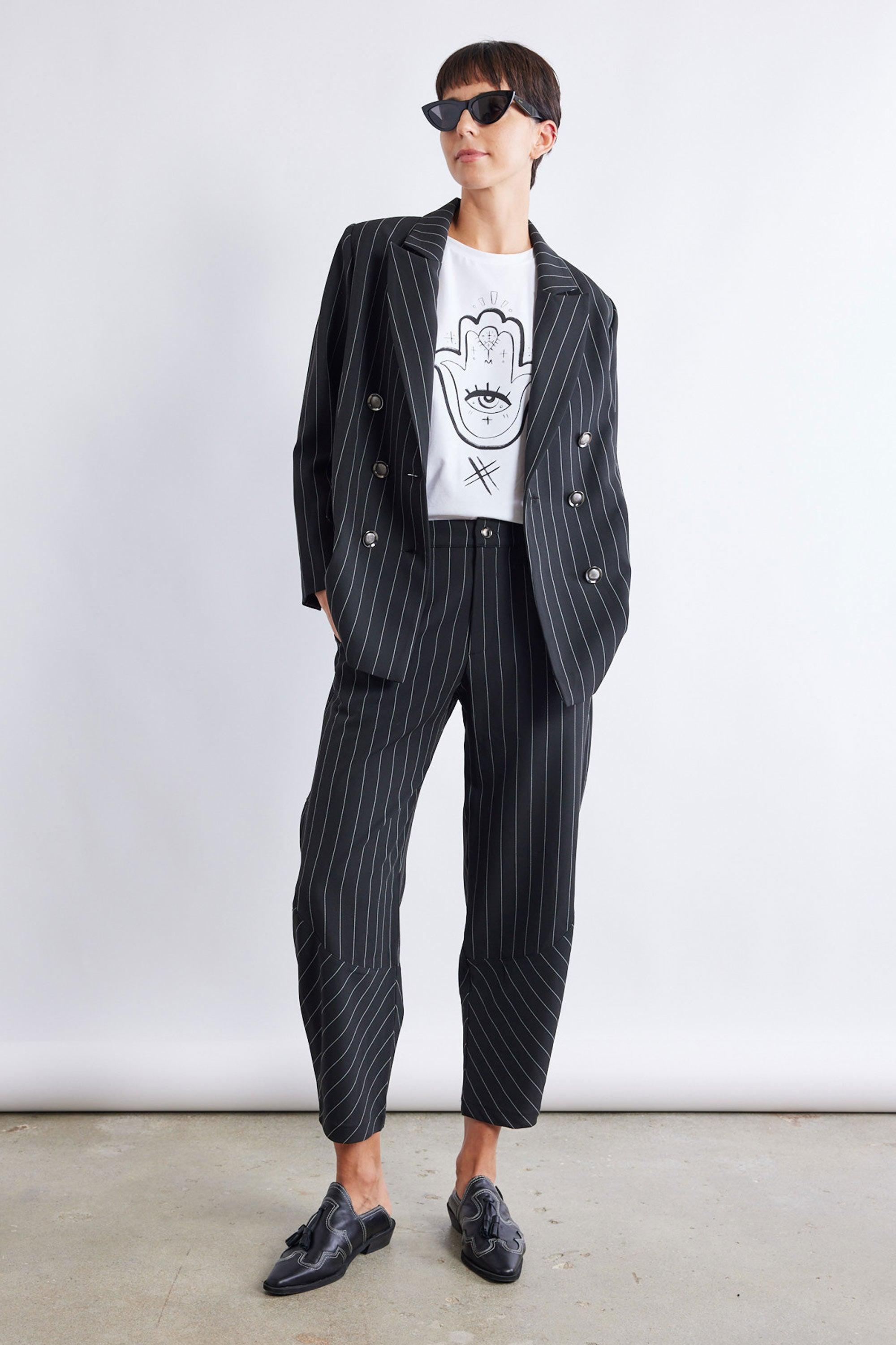 The Pinstripe Wide-ish Pants product image