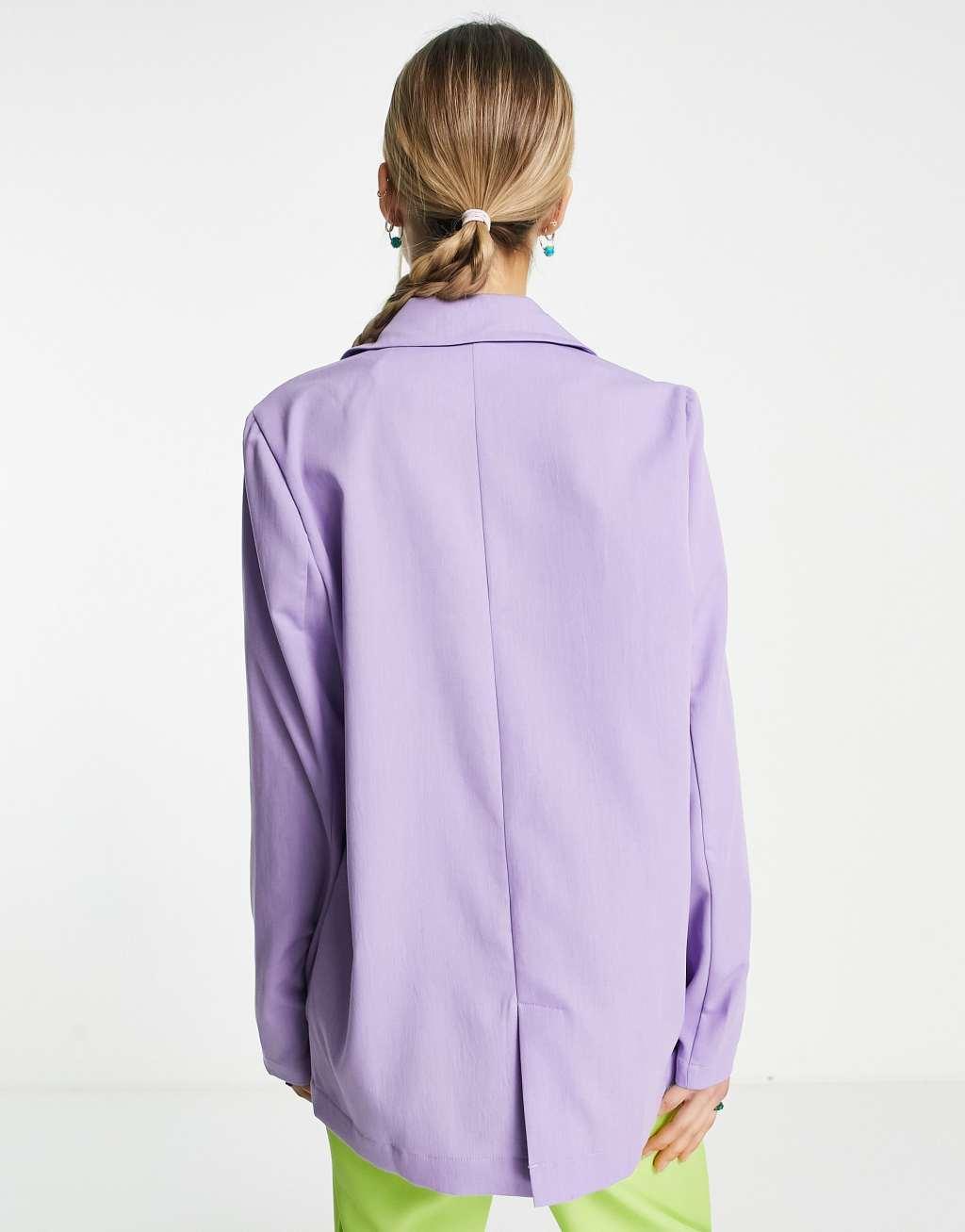 Noisy May oversized blazer in lilac Product Image