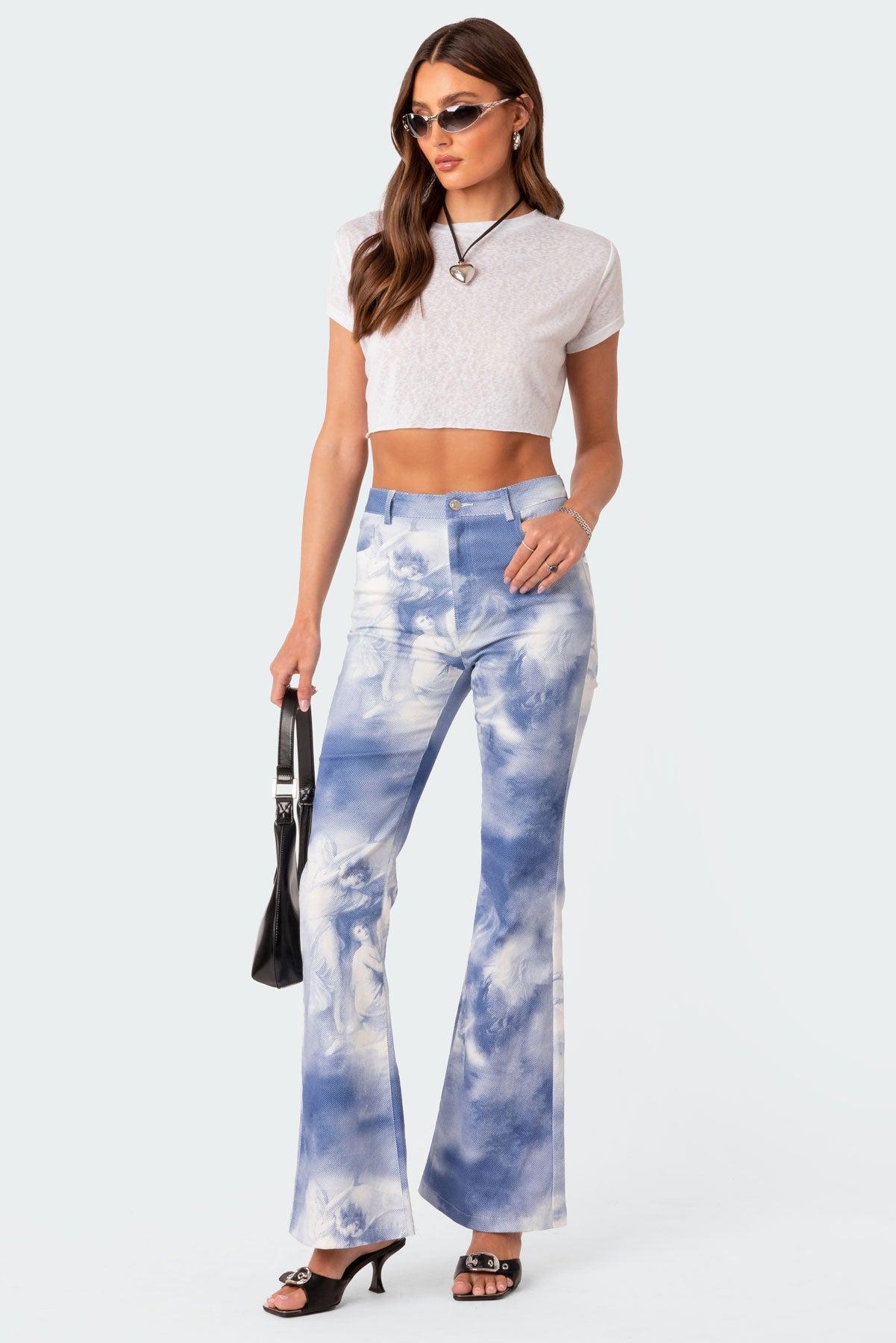 Saint Printed Flared Jeans Product Image