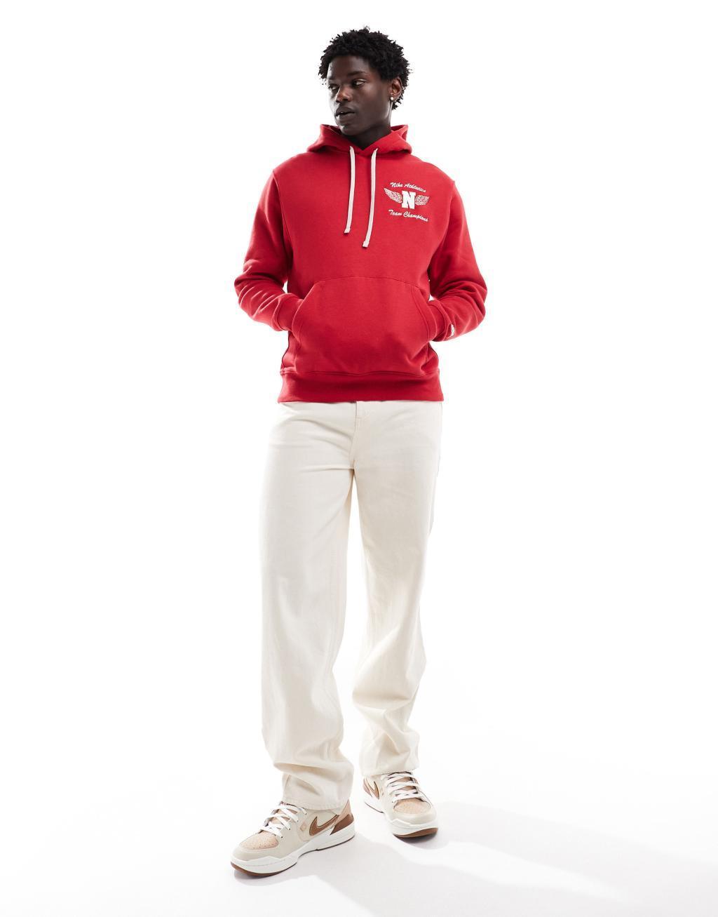 Nike Sportswear Club hoodie in red  Product Image