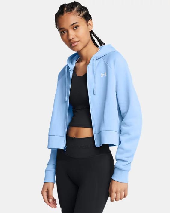 Women's UA Rival Fleece Crop Full-Zip Product Image