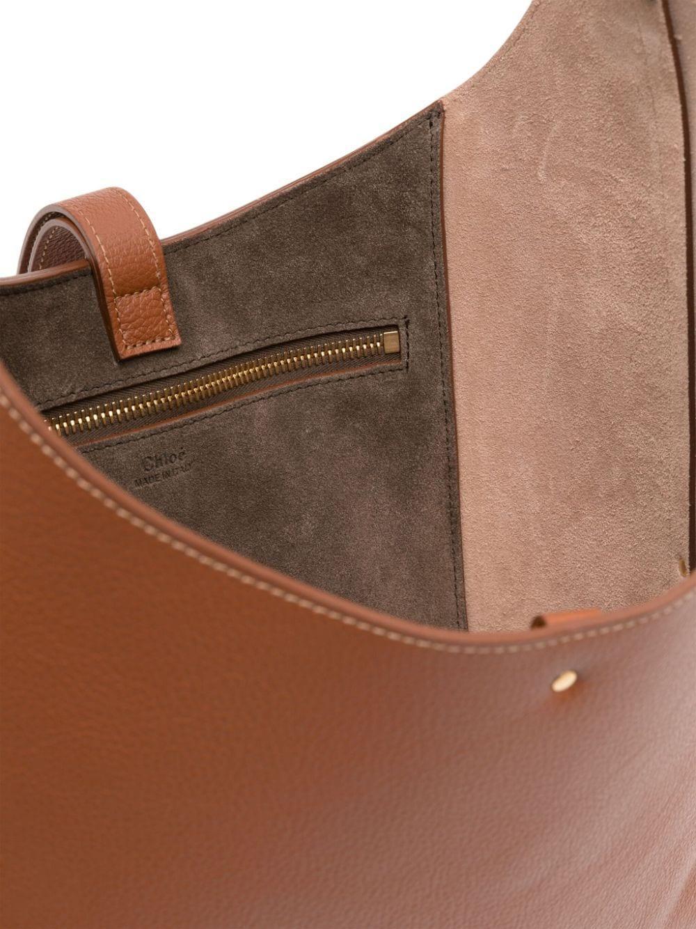 Small Marcie Leather Shoulder Bag In Brown Product Image