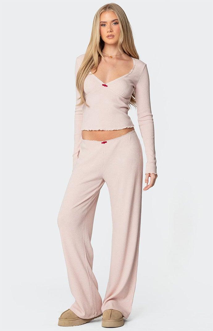 Edikted Women's Roselle Ribbed Pants Product Image