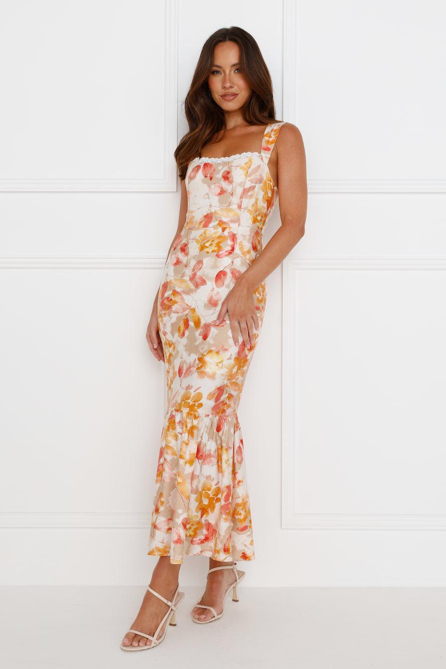 Music To Me Maxi Dress Orange Product Image