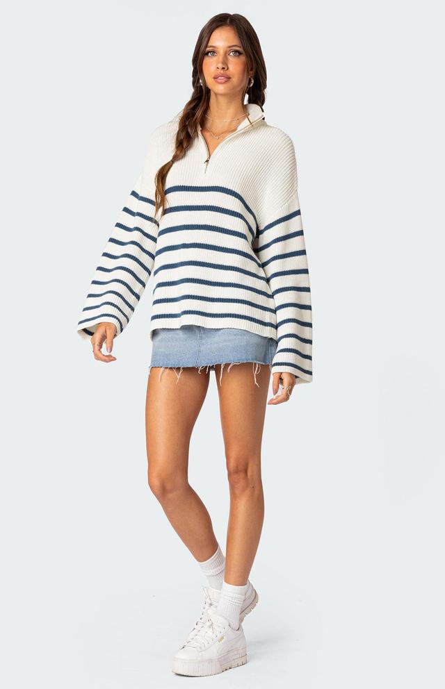 Edikted Womens Oversized Quarter Zip Sweater Product Image