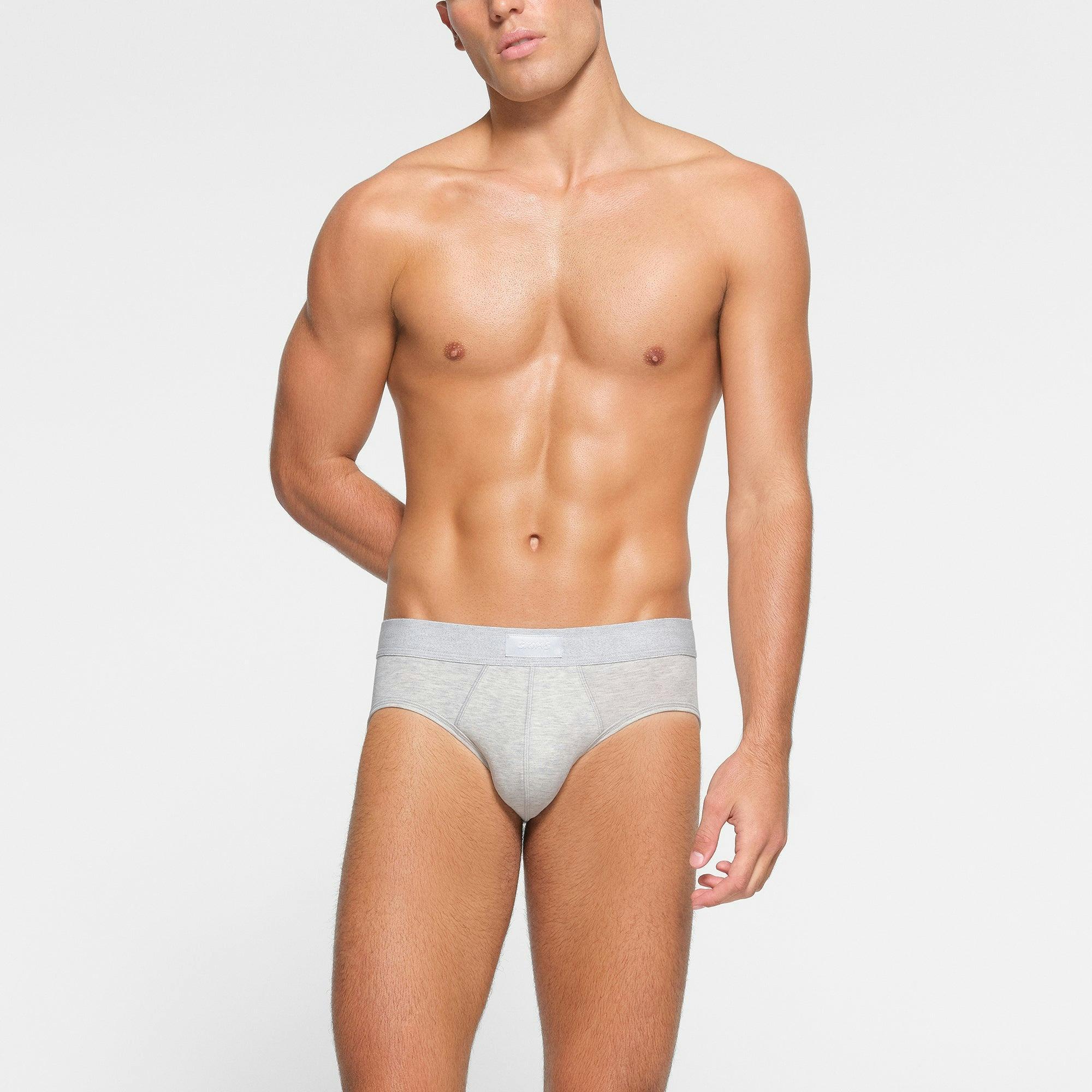 SKIMS COTTON MENS BRIEF | LIGHT HEATHER GREY Product Image