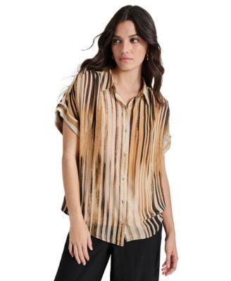 Women's Printed Flat Chiffon Camp Shirt Product Image